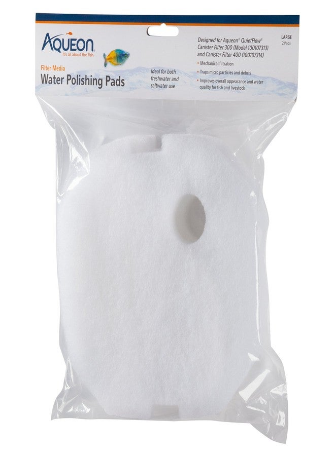 Aqueon Water-Polishing Pad Filter Media for QuietFlow Filter (M/L 2 Pack)